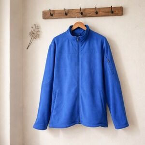 Starter Mens 3XL Royal Blue Full Zip Fleece Jacket Mixed Media RM4910SS